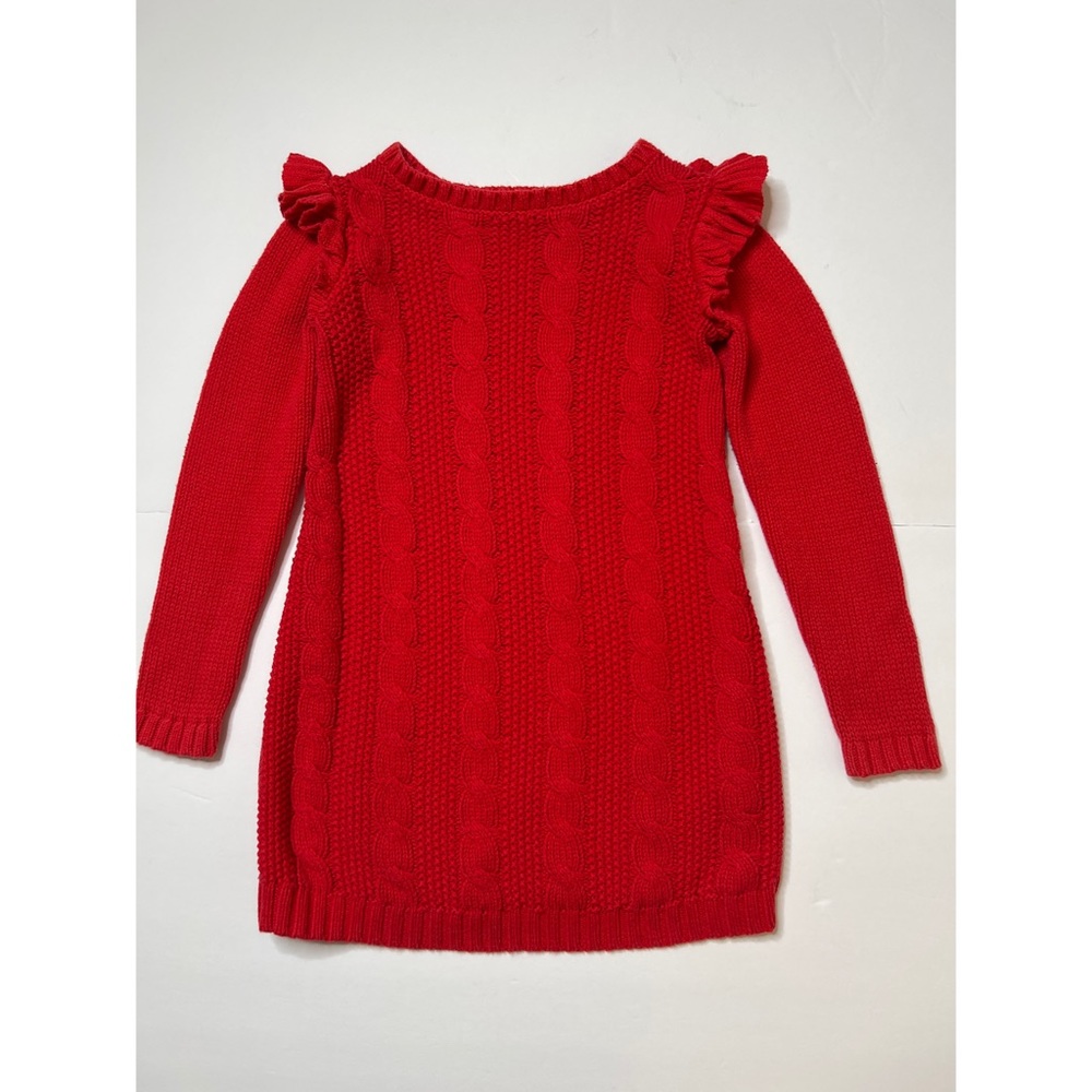Carter's Red Cable Knit Sweater Dress Sz 5T Girls